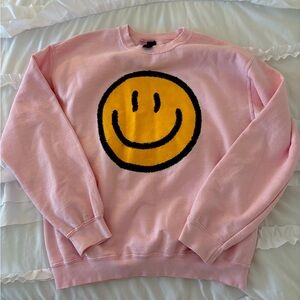 SMILEY FACE PINK SWEATSHIRT